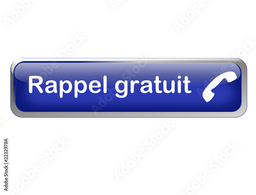 bouton bleu web  rectangle 3d  "rappel gratuit"
