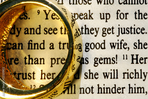 wedding ring on bible