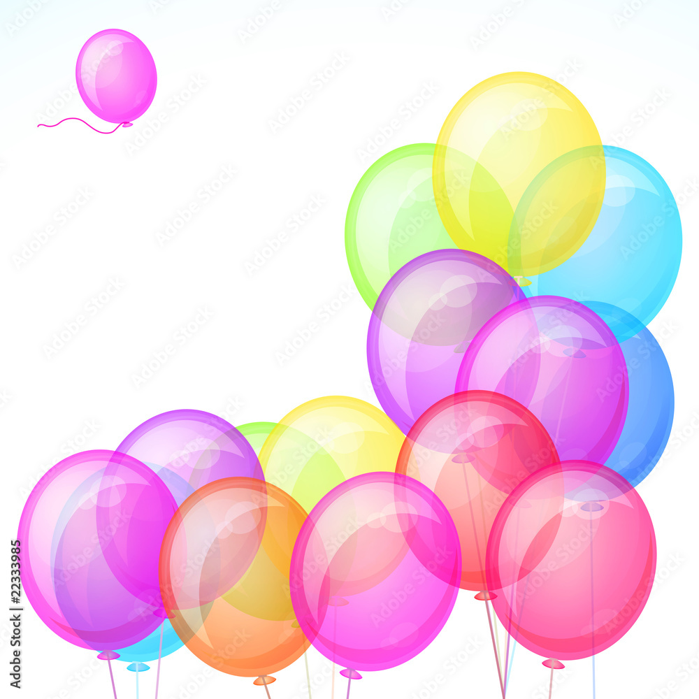 Group of colorful balloons isolated on white background. Vector. Group of colorful balloons isolated on white background. Vector.