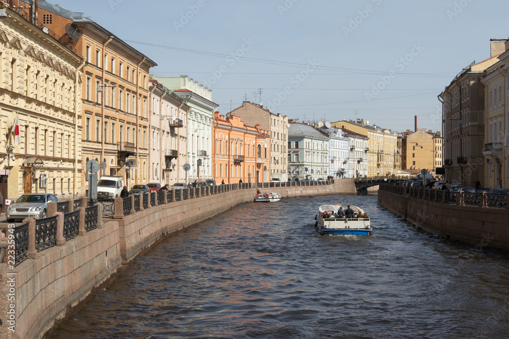 Russia, St. Petersburg. Embankment of the River Mojka