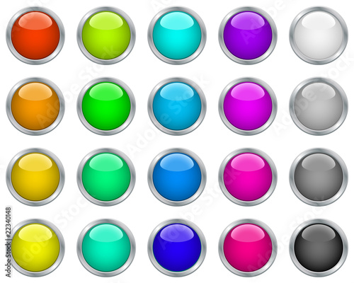 Web buttons in metallic frames