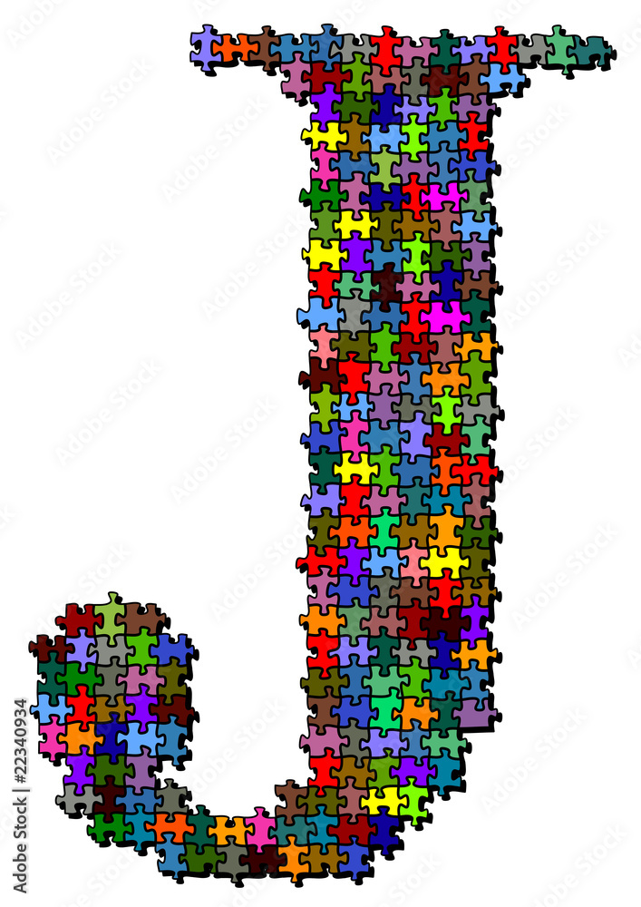 Illustration of letter made of puzzle Illustration of letter made of puzzle
