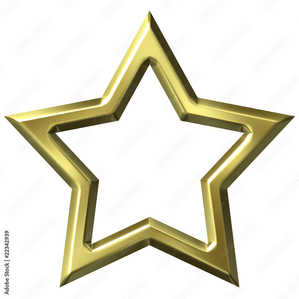 3D Golden Star Frame