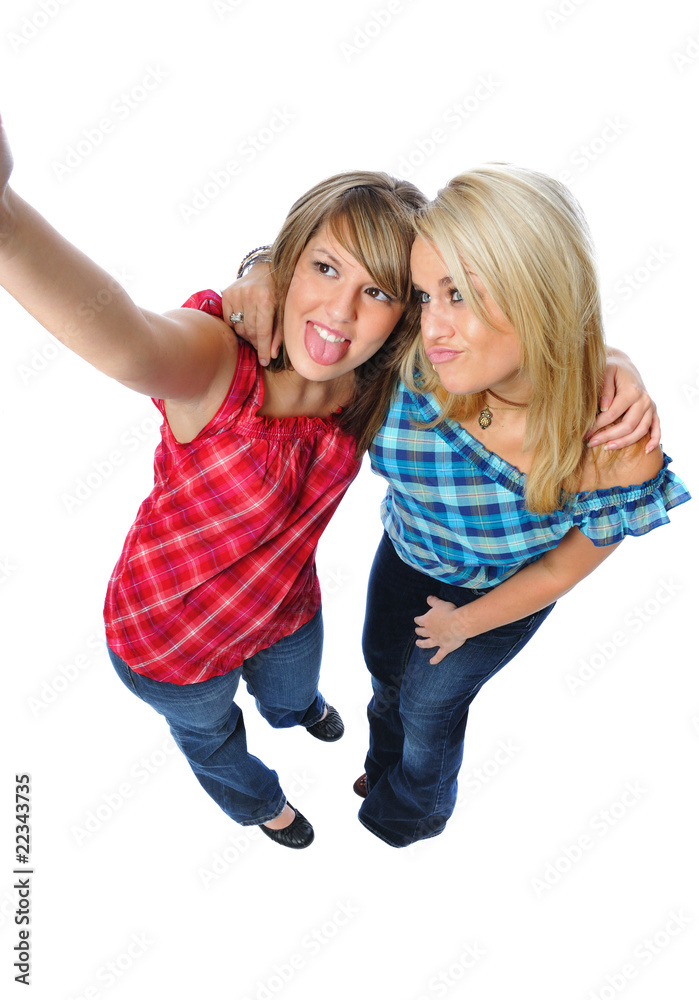 two friends posing together