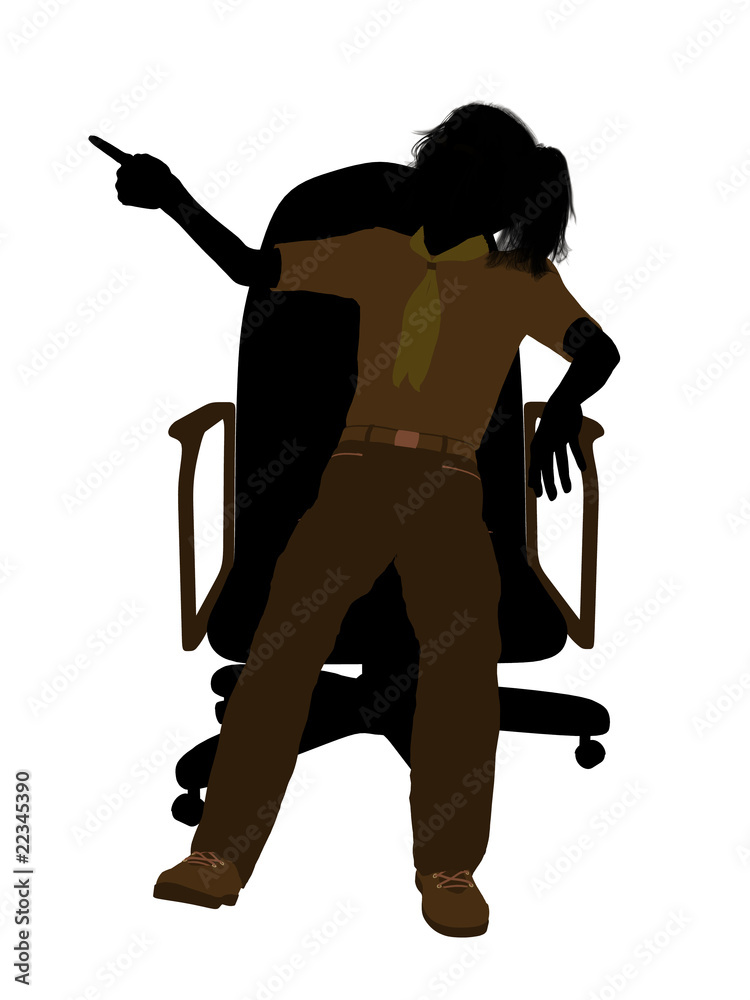 Girl Scout Sitting In A Chair Illustration Silhouette Stock ...