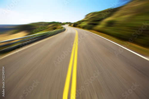 Hight speed driving on the empty road