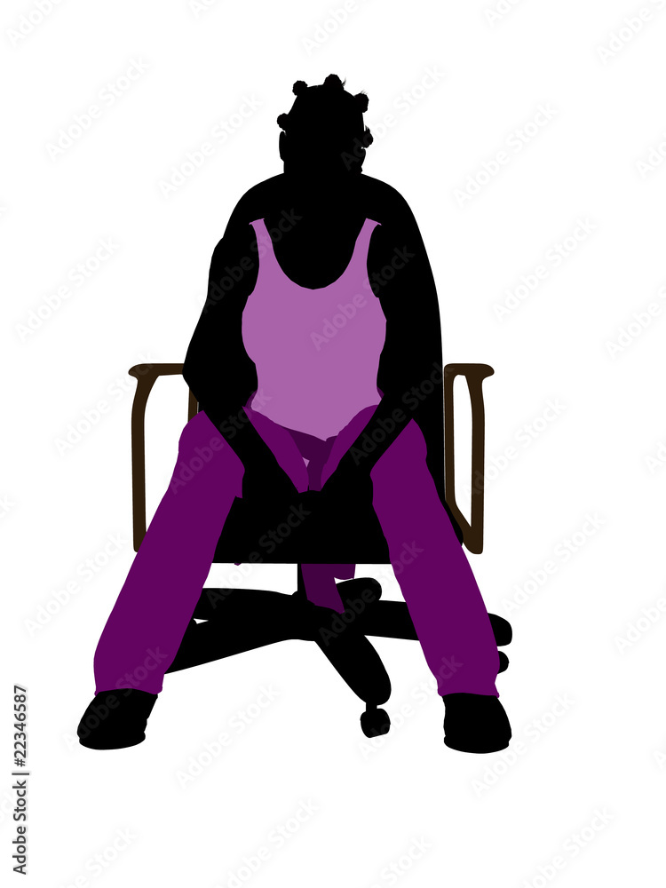 African American Casual Woman Sitting On A Chair Silhouette African American Casual Woman Sitting On A Chair Silhouette