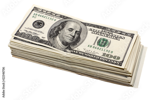 thick stack of hundred-dollar bills