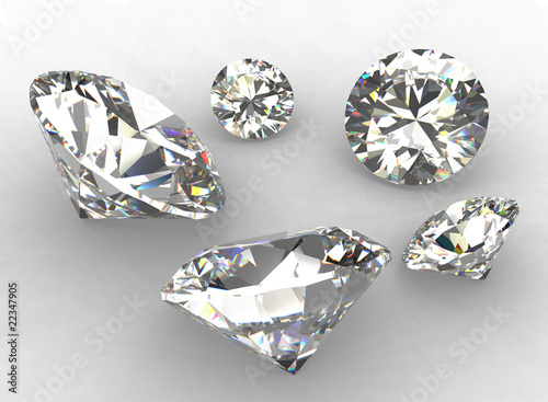 Five beautiful round diamond stones