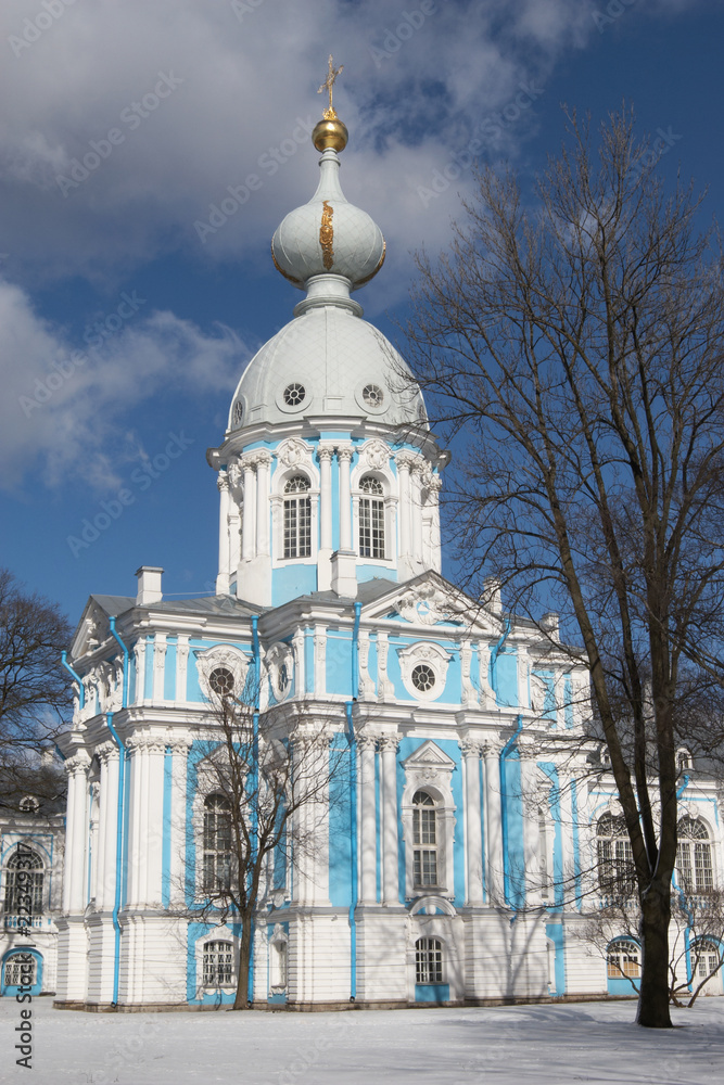 Russia, St. Petersburg. Church of the Smolny monastery