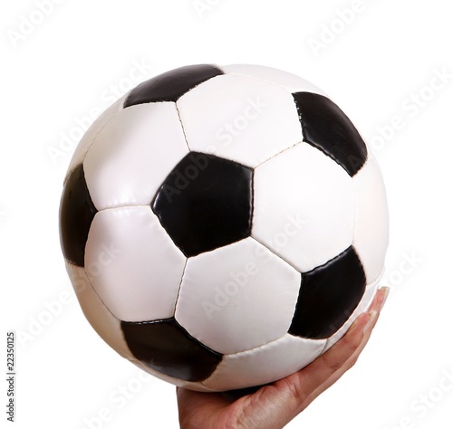 hand with a football (isolated)