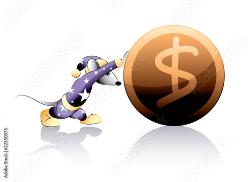 Mouse rolls a coin