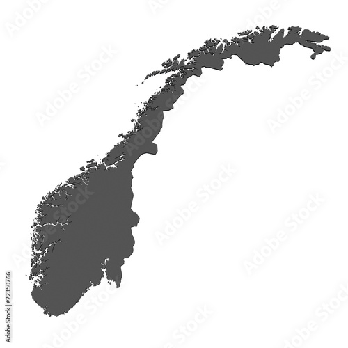 Karte von Norwegen - freigestellt