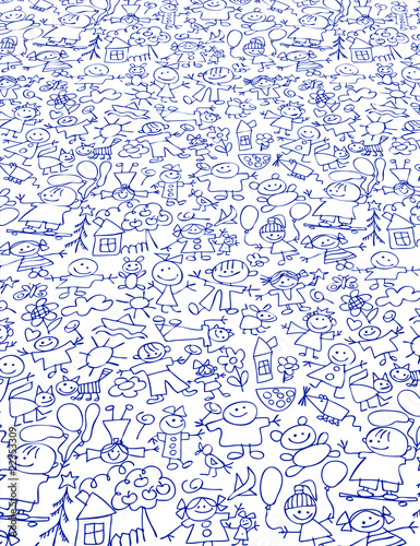 Childhood - doodles, like kids drawing styled