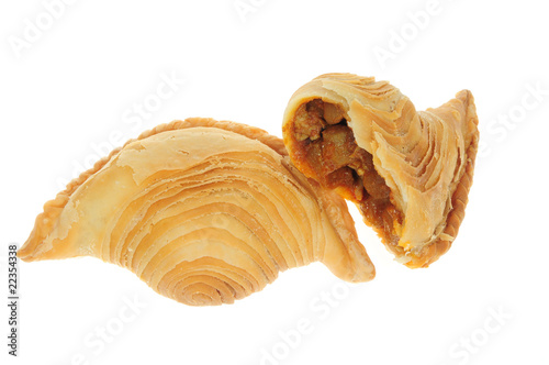 Curry Puff And A Sectional View Showing The Filling