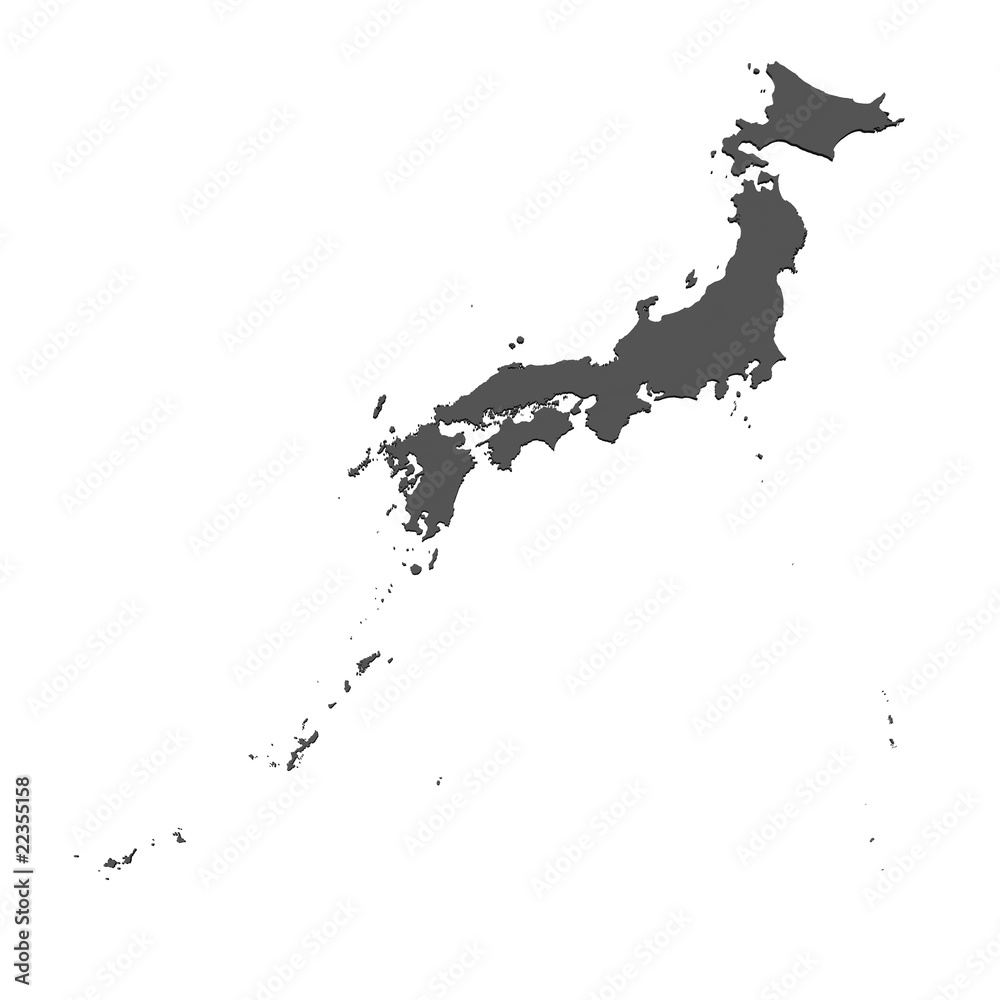 Karte von Japan - freigestellt
