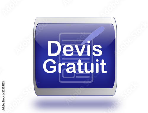 bouton carré bleu devis gratuit