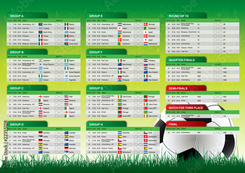 World Cup South Africa 2010 Matches Schedule