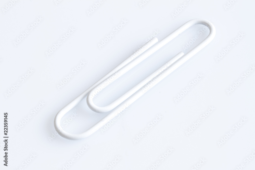 Isolated high resolution white paper clip Isolated high resolution white paper clip
