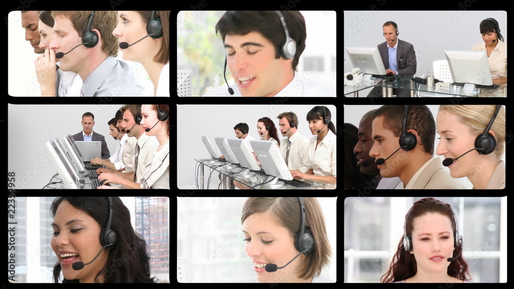 Many people at work in a call centre