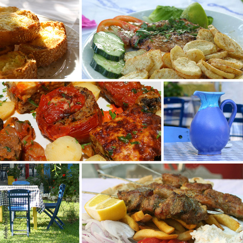 Greek cuisine collage