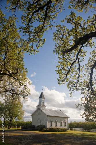 Old white rural church
