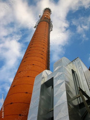 old chimney and the new precipitator photo