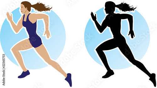 Outline of running girl