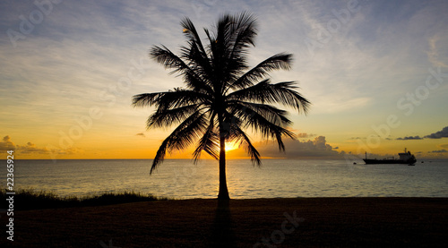 sunset over Caribbean Sea  Barbados