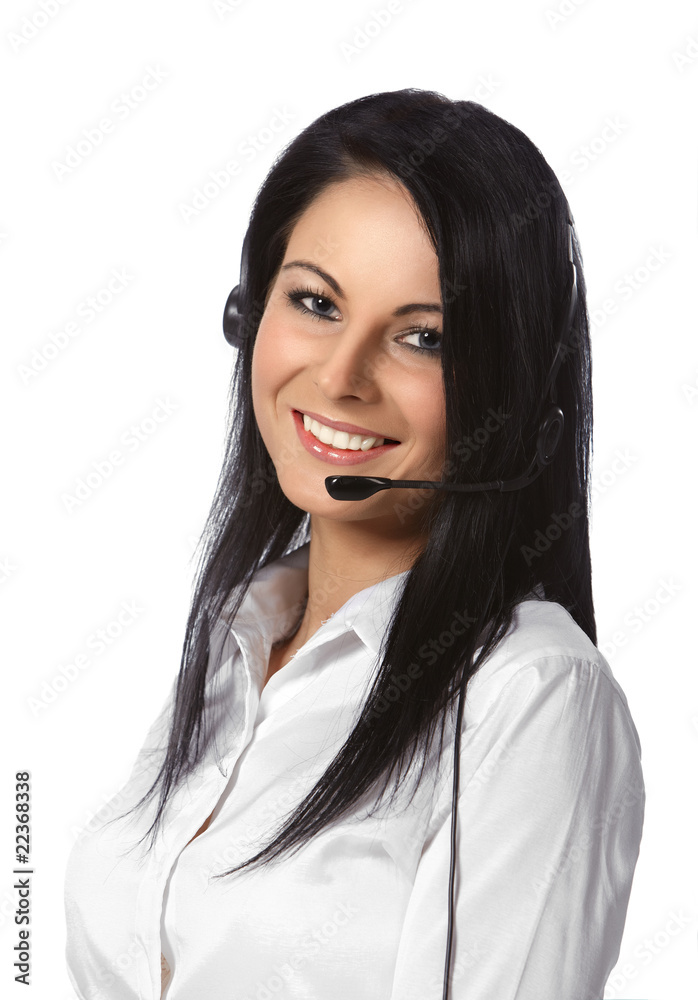 Customer Service Operator-Isolated over a White Background Customer Service Operator-Isolated over a White Background