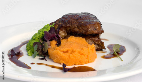 Sirloin Steak with Sweet Potato Mash photo