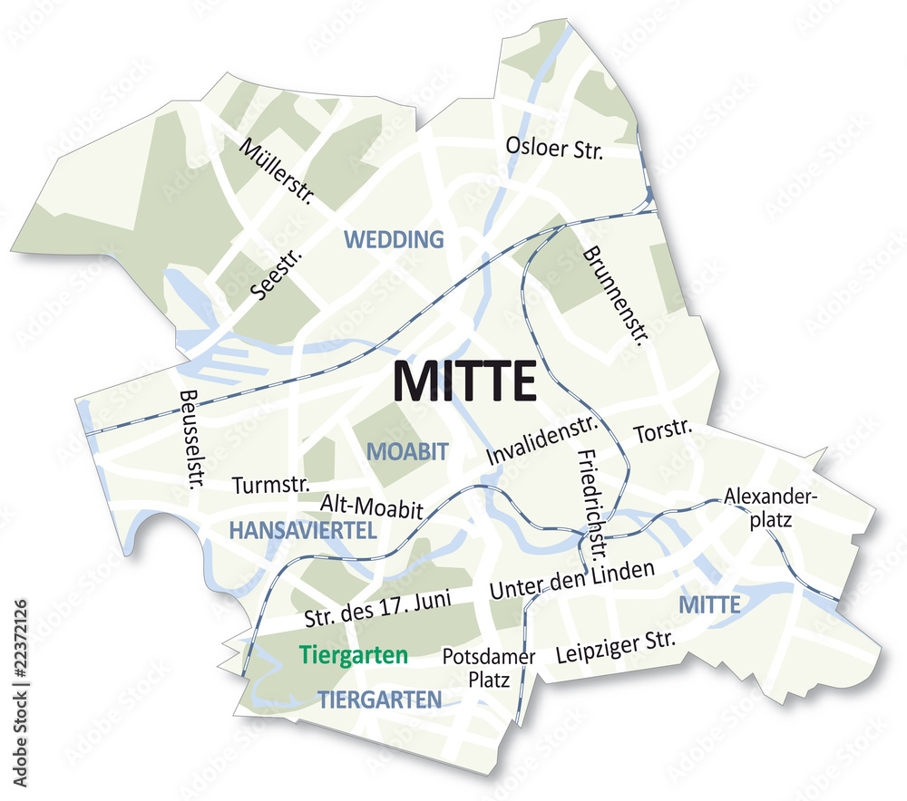 Fototapeta premium Karte Berlin-Mitte