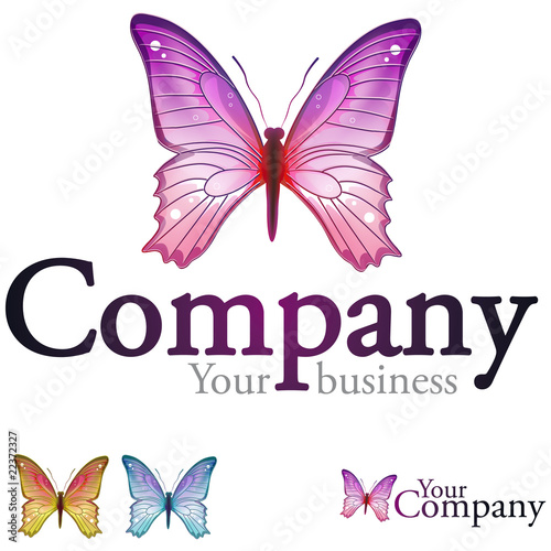 logo 015 - papillon - logotype label photo
