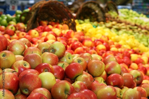 Fresh apples in supermarkets