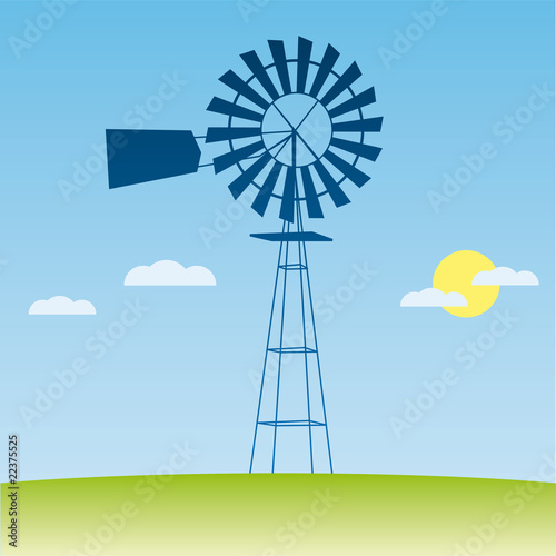 ecology concept: wind-driven generators vector illustration