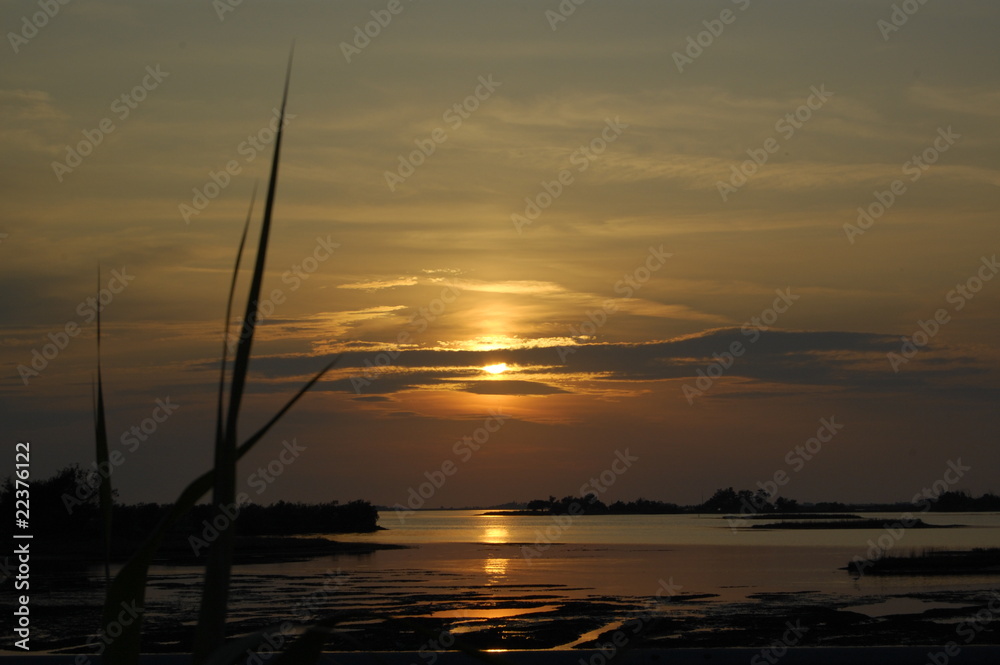 sonnenuntergang am see