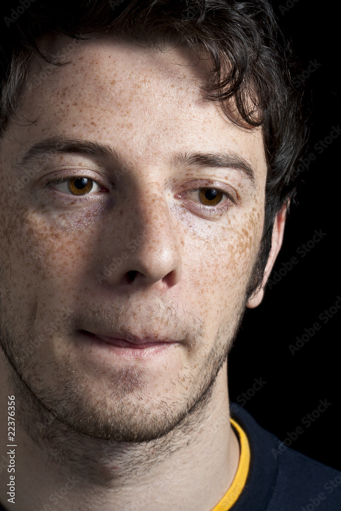 Obraz premium Thinking Boy with Freckles