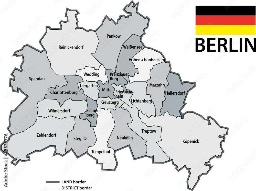 Fototapeta premium BERLIN - Karte bezirk - (#2) 2010