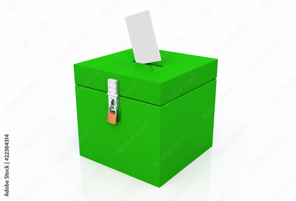 3D - Blanko Wahlurne Grün - Abgeschlossen 3D - Blanko Wahlurne Grün - Abgeschlossen