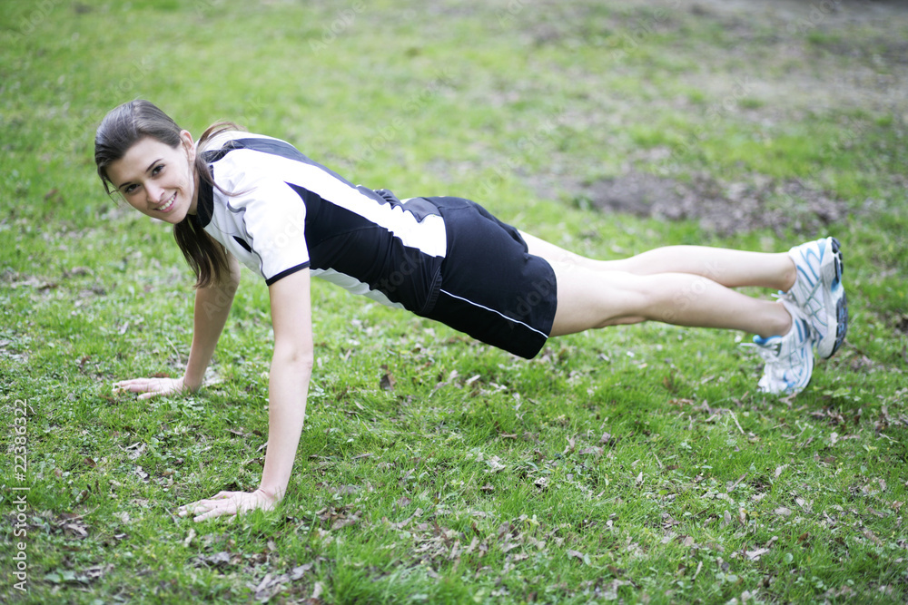 Fototapeta premium Training im Park