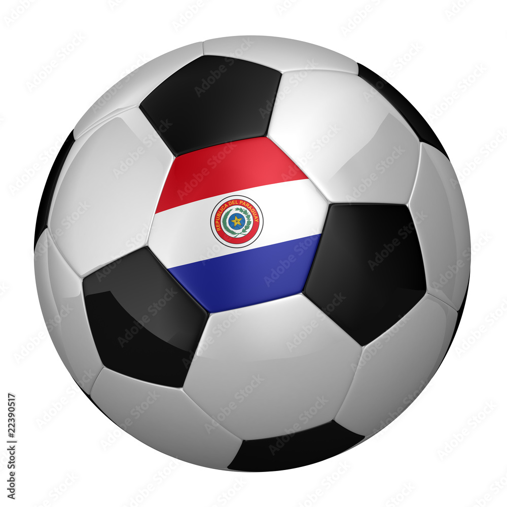 Paraguayan Soccer Ball isolated over white background Paraguayan Soccer Ball isolated over white background