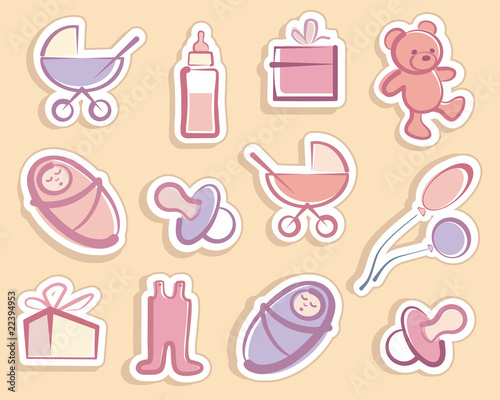 Stickers with children's symbols