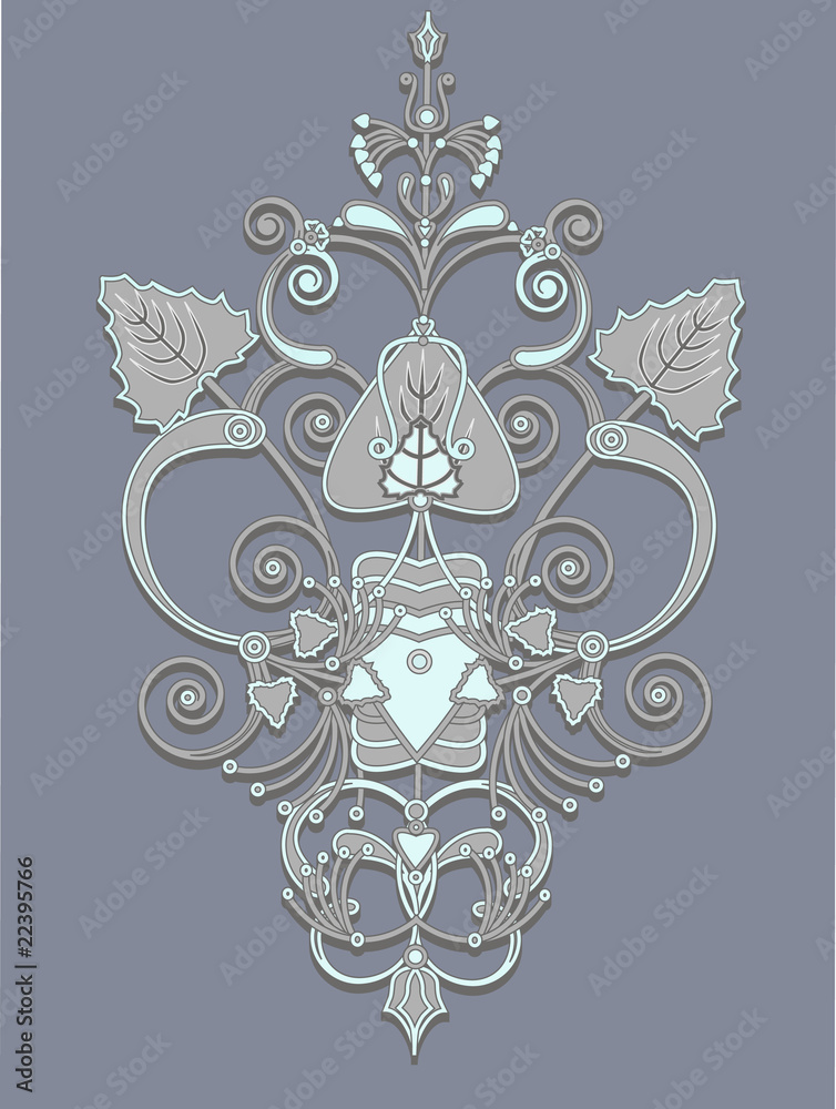 Stylized classical glamour floral pattern