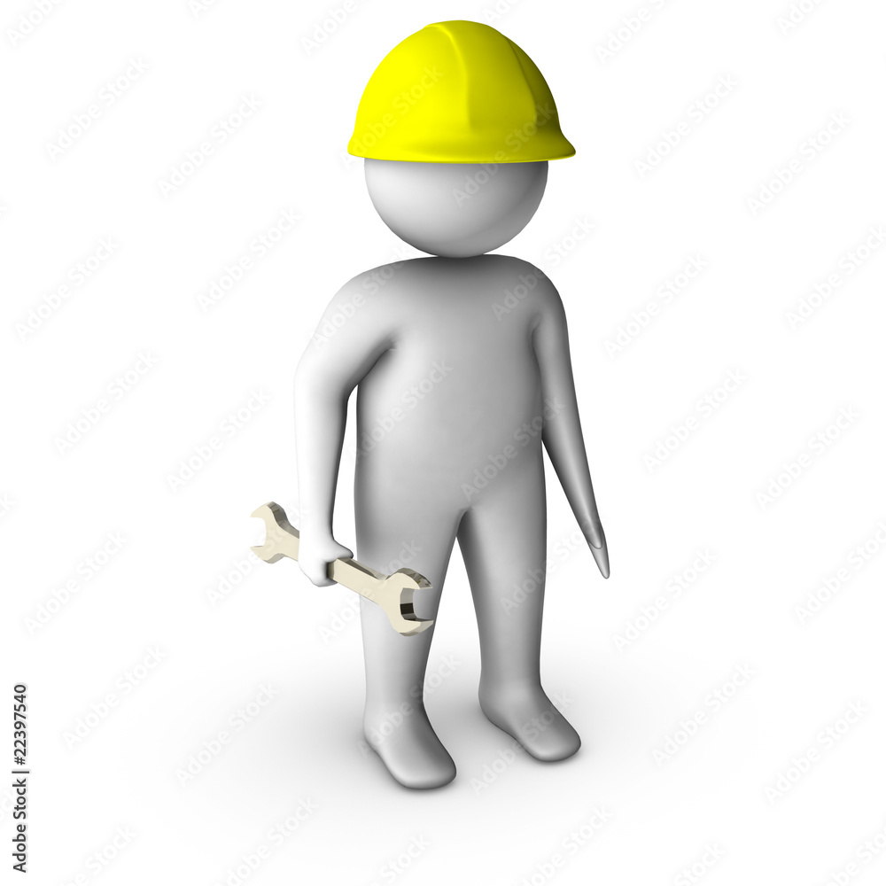 3d plumber with spanner 3d plumber with spanner