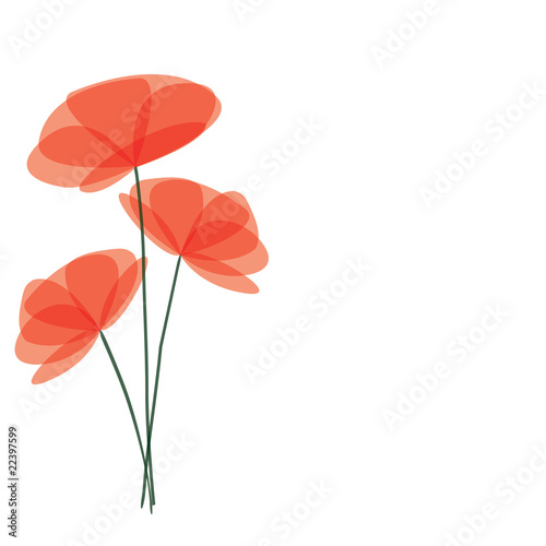 Abstract background with red flowers. vector illustration