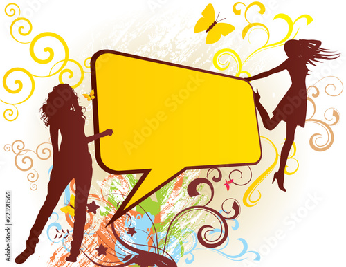 horisontal banner and dancing girls