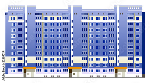Beautiful multi-storey buildings vector illustrations
