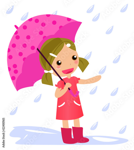 a little girl with umbrella photo