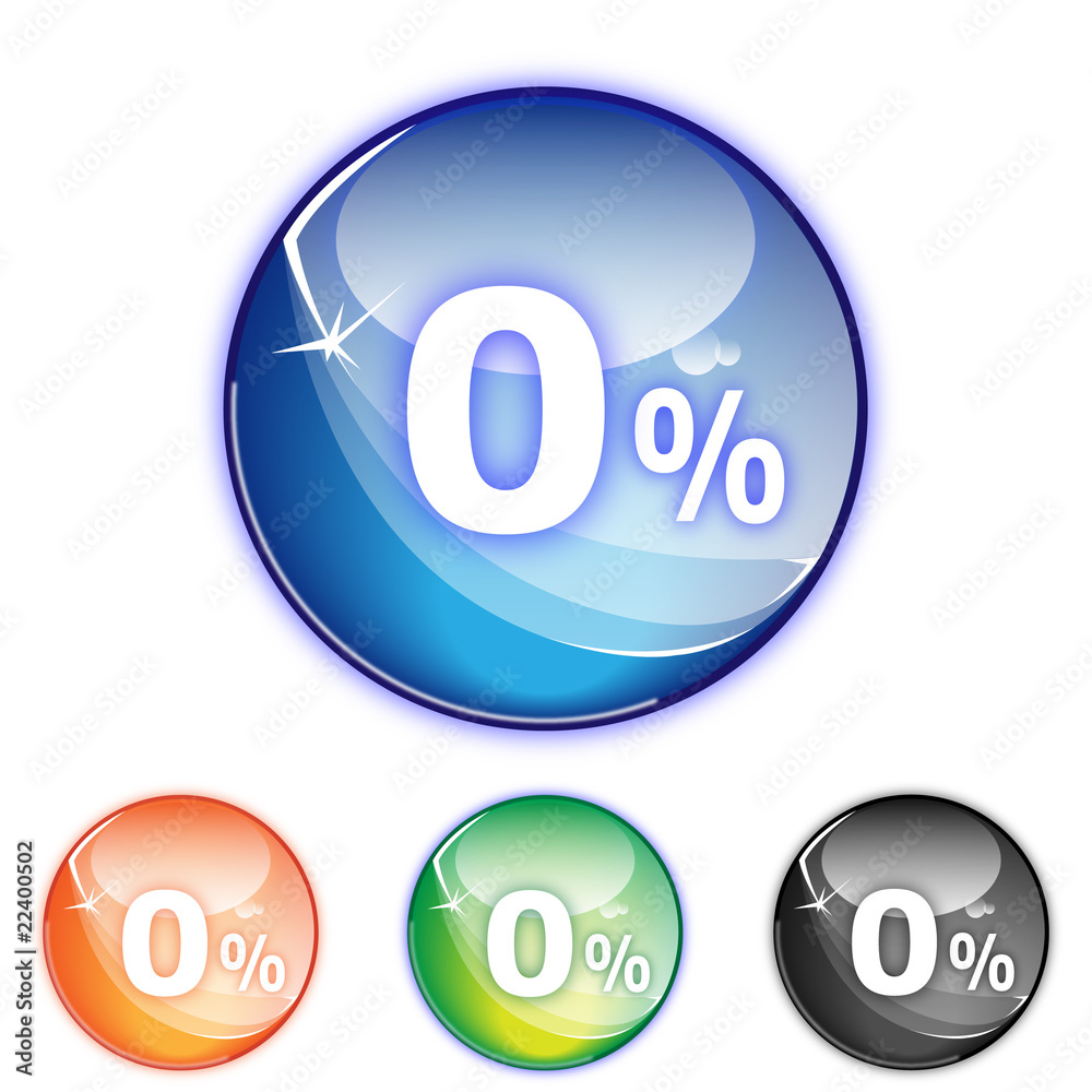 Picto 0% - Icon soldes - collection color Picto 0% - Icon soldes - collection color