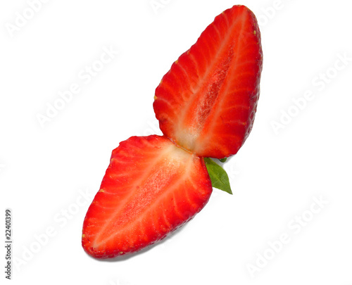juicy ripe strawberry isolated on white background